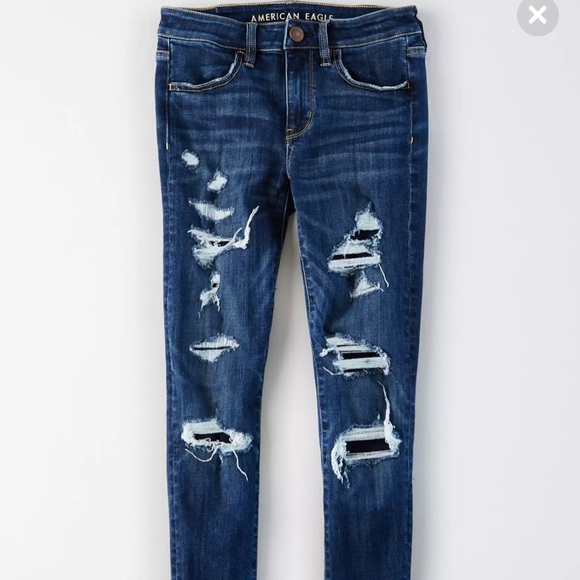 American Eagle Jegging Super Stretch Ripped Jeans - Picture 1 of 2